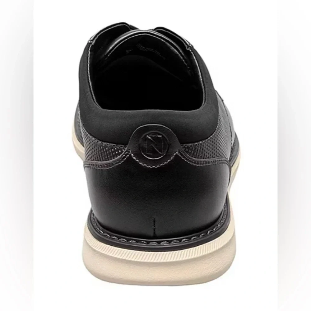 Nunn Bush Black Derby with Tan Sole Size 9.5
